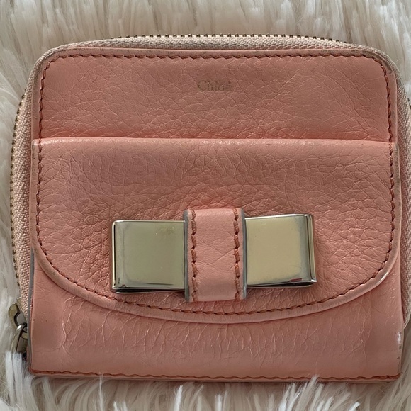 Chloe Pink Leather Small Designer Wallet. Pre-owned. - Picture 1 of 11